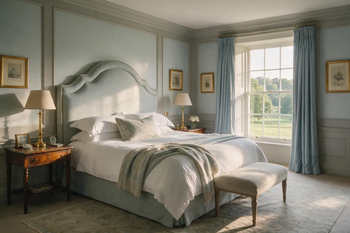 A house bedroom looking out over the park